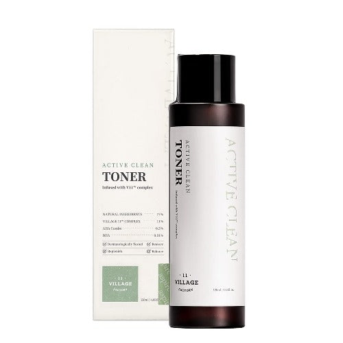 VILLAGE 11 FACTORY Active Clean Toner 120ml - DODOSKIN