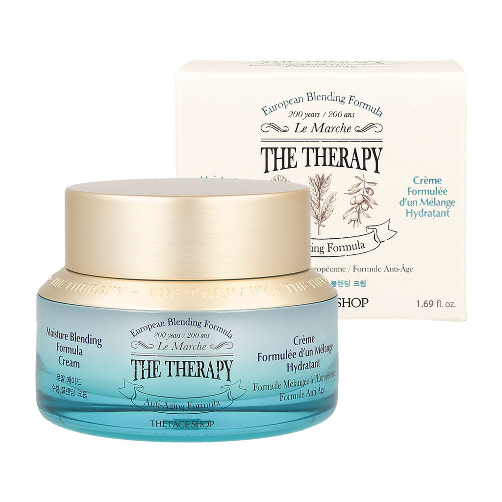 50ml The Face Shop The Therapy Royal Made Moisture Blending Formula Cream in a chic container.