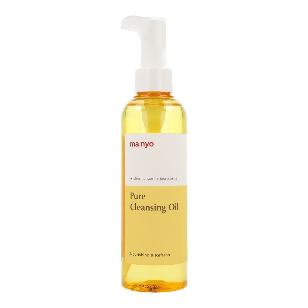 Cleansing oil bottle with MANYO FACTORY Pure Cleansing Oil 200ml label.
