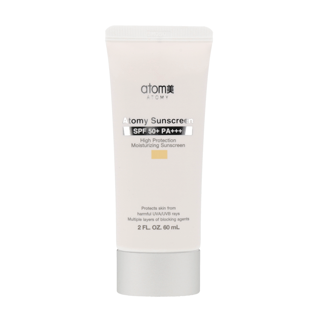 Atomy Sunscreen Beige SPF50+ PA+++ 60ml: A protective beige sunscreen with high SPF and PA ratings. 60ml size.
