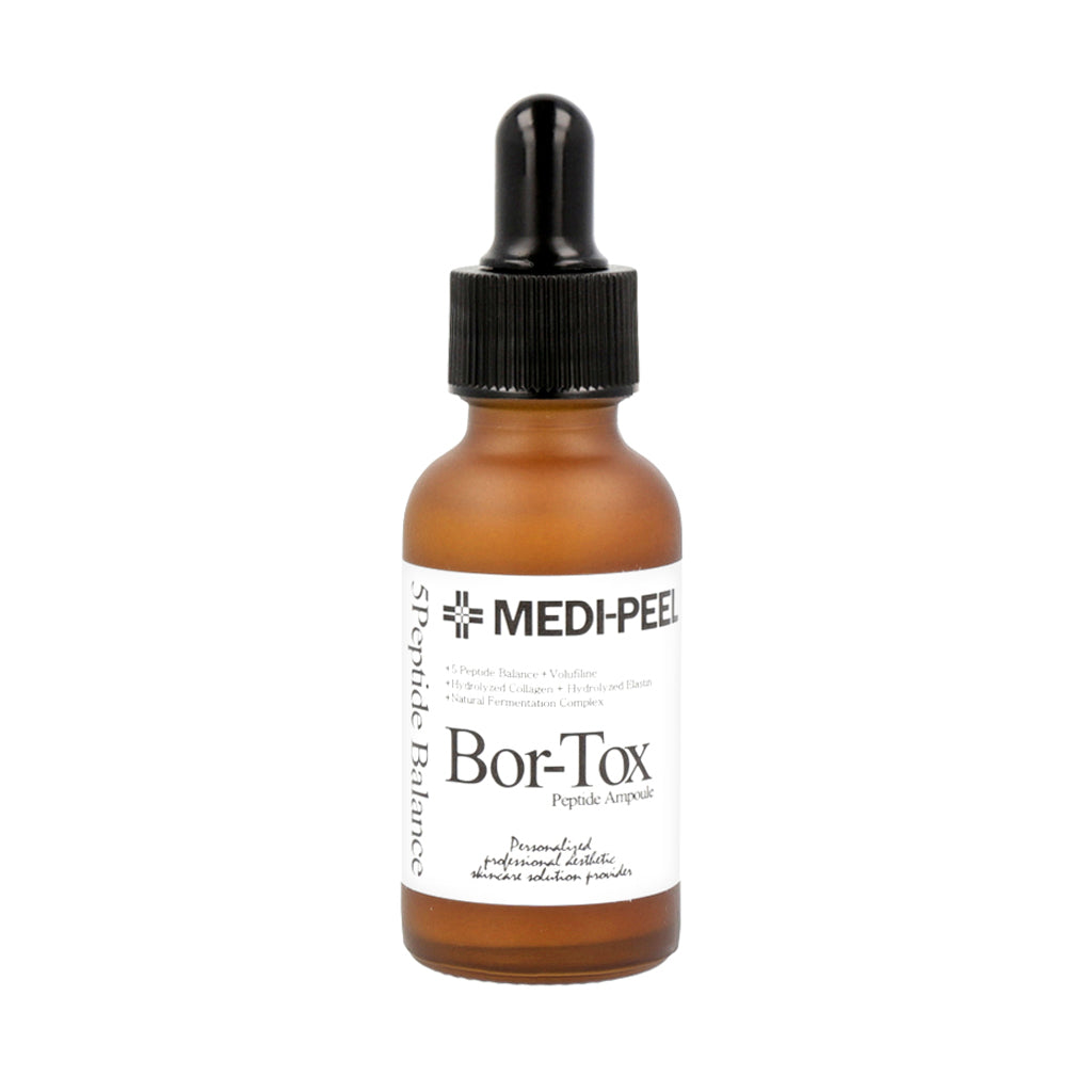 A 30ml bottle of MEDI-PEEL 5-Peptide Balance Bor-Tox Peptide Ampoule, designed to balance and rejuvenate the skin with five powerful peptides.