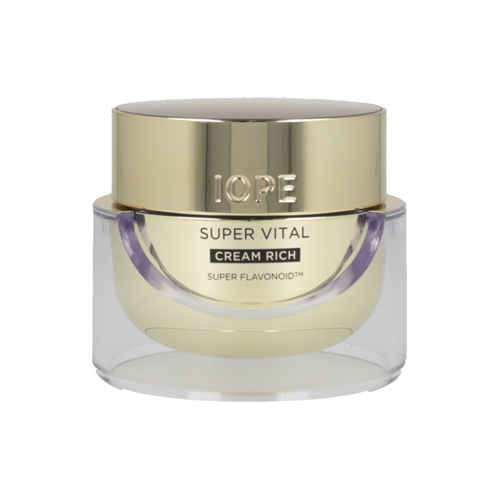 IOPE Super Vital Cream Rich 50ml - nourishing skincare product in a compact container.