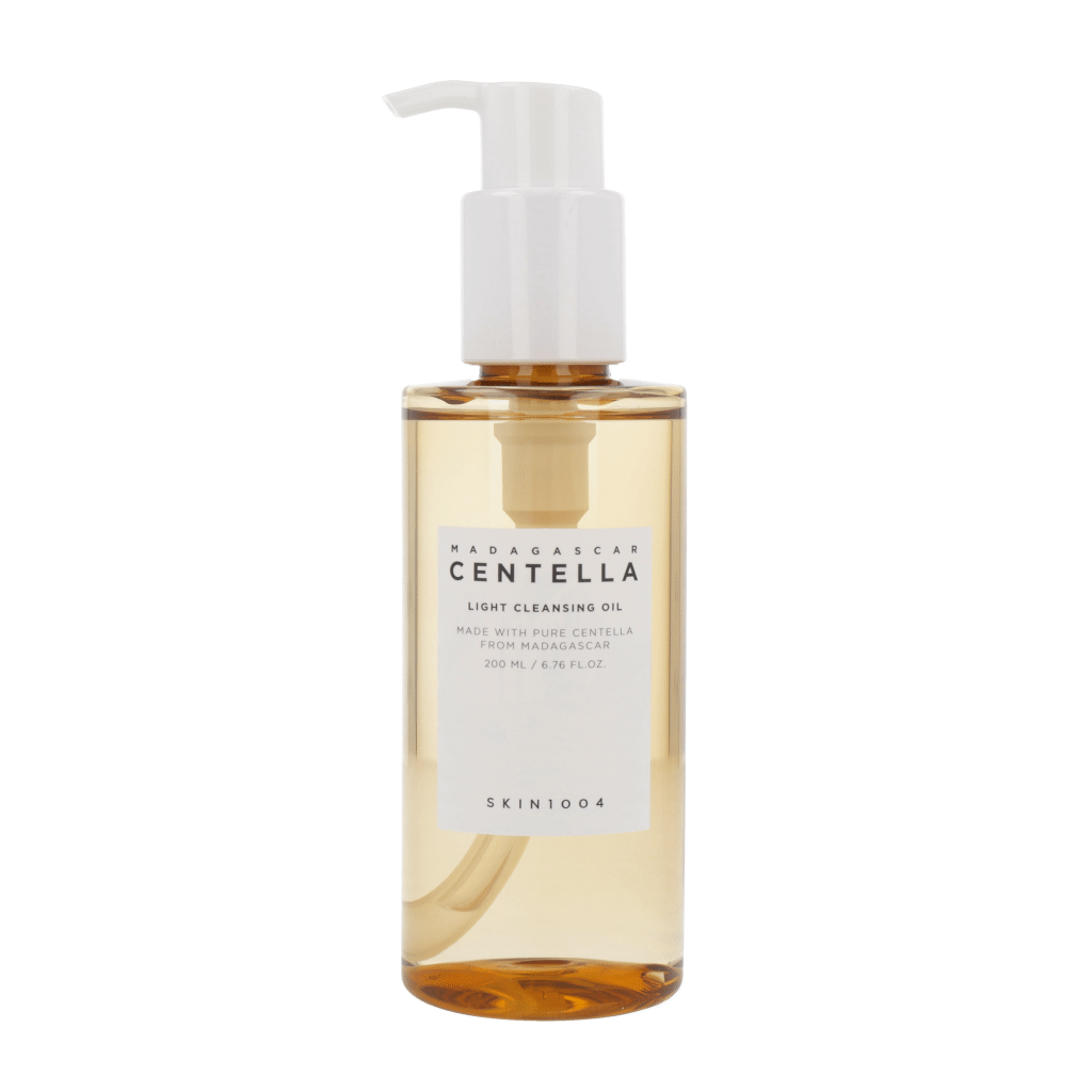A 200ml bottle of SKIN1004 Madagascar Centella Light Cleansing Oil, ideal for gentle and effective skin cleansing.