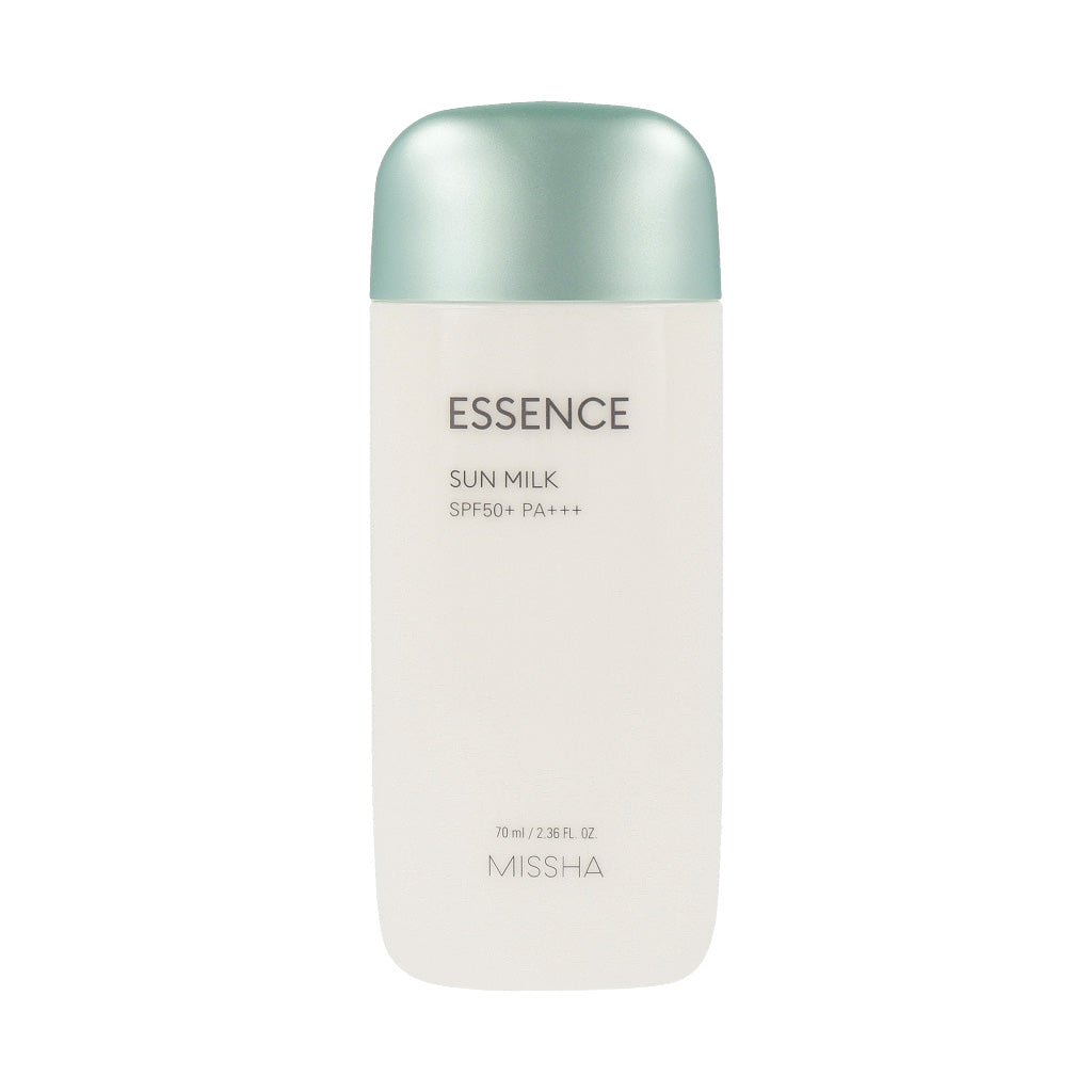 Get all-around protection with MISSHA Essence Sun Milk SPF50+ PA+++ body lotion in a 70ml bottle.