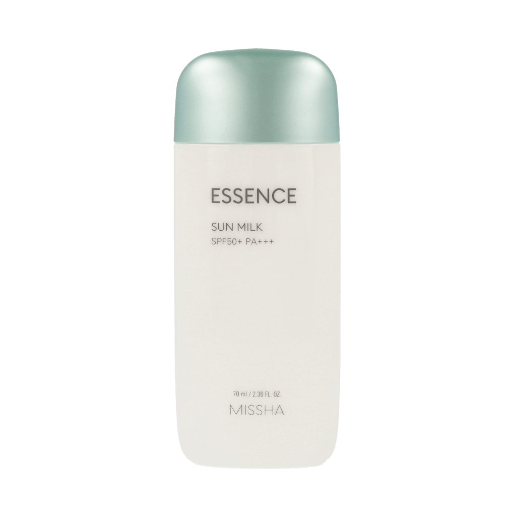 Essence body lotion by MISSHA with SPF50+ for all-around protection in a 70ml bottle.