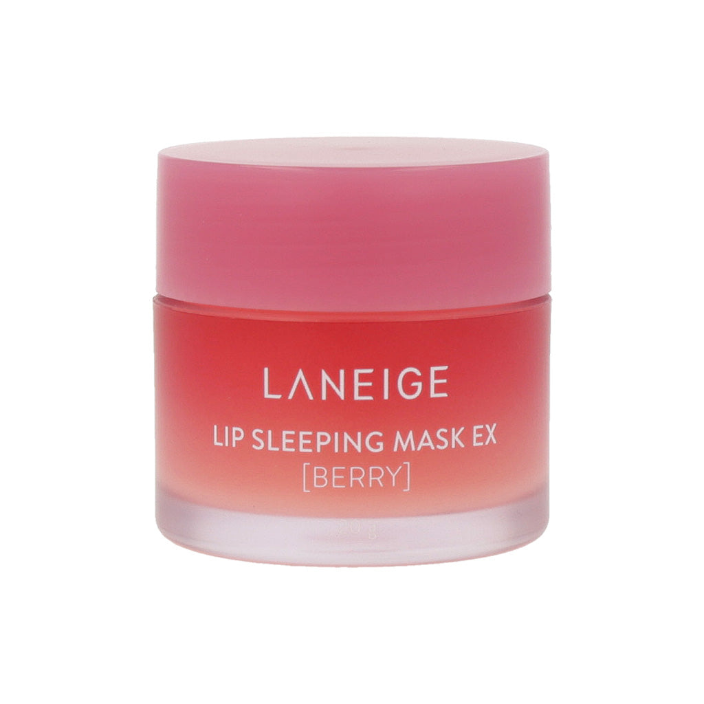 A 20g jar of LANEIGE Lip Sleeping Mask in Berry flavor, designed to hydrate and nourish lips overnight.