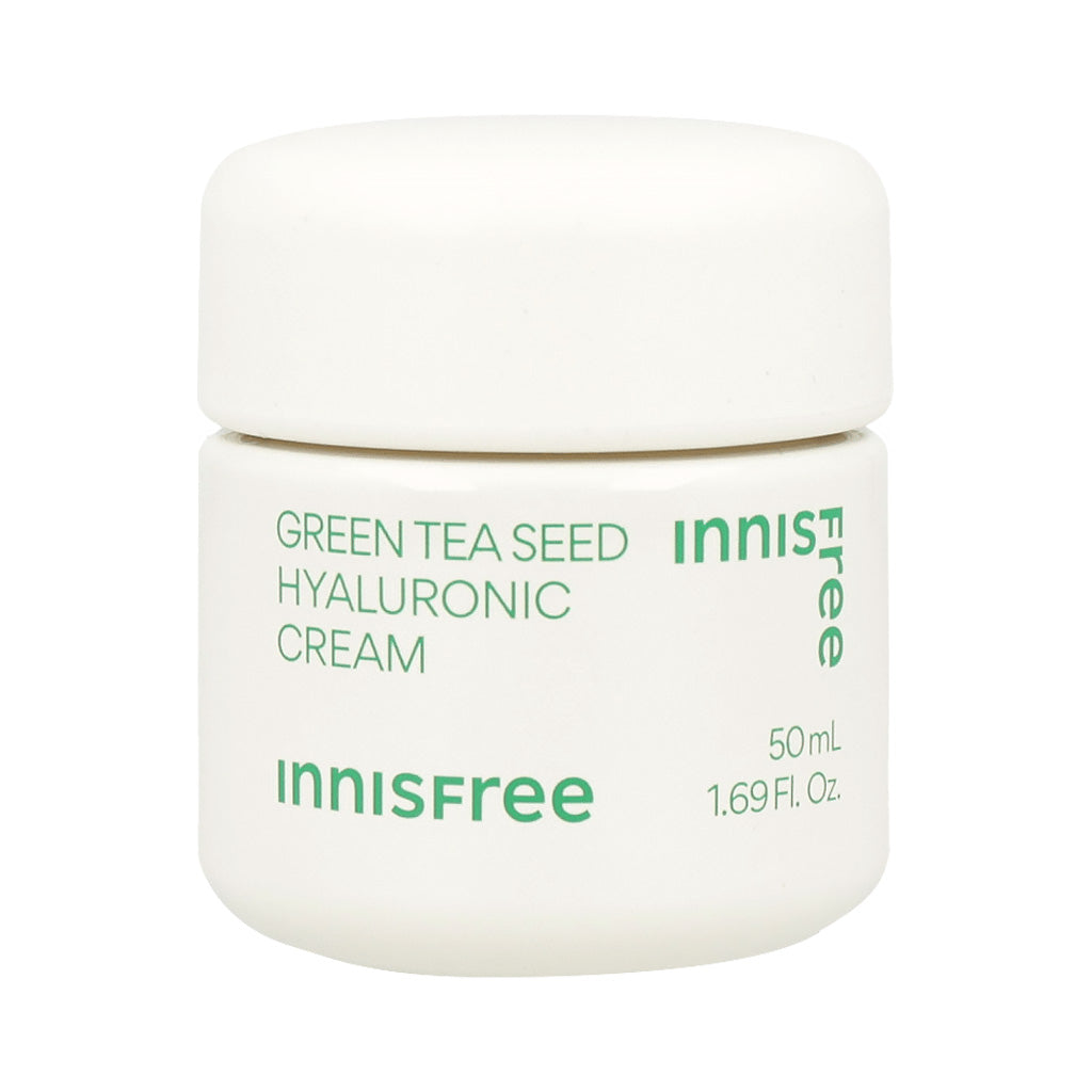 A refreshing cream with green tea and hyaluronic acid, perfect for hydrating and nourishing your skin.