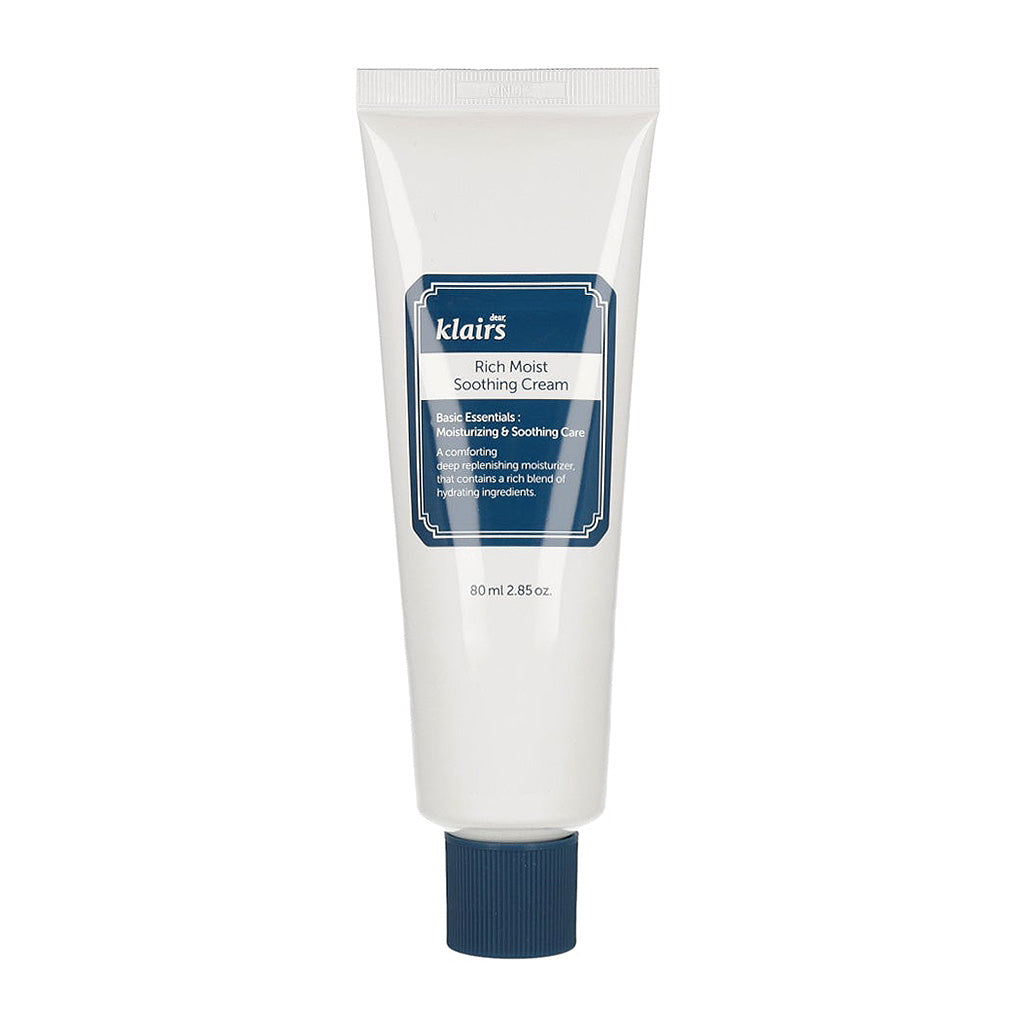 Klairs Rich Moist Soothing Cream 80ml is a deeply hydrating moisturizer designed to calm and nourish dry, sensitive skin.